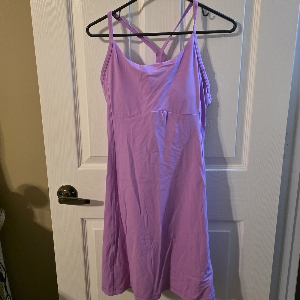Pink Strappy Dress Athleta Rare Bra Shaping Exercise L 12 10 M